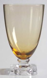 Unknown Crystal Unk7391 Wine Glass   Amber Bowl,Square Foot