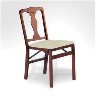 Folding Chair Folding Chair with Cream Seat   Red Brown (Cherry)