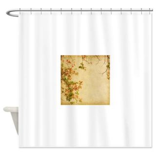  Old paper with branch of autumn lea Shower Curtain  Use code FREECART at Checkout