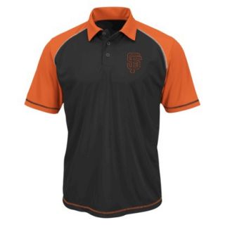 MLB Mens San Francisco Giants Synthetic Polo T Shirt   Black/Orange (S)