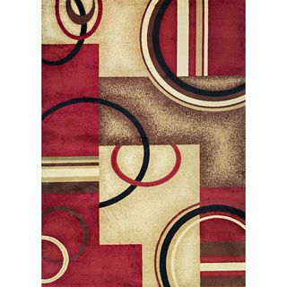 Generations Contemporary Red Area Rug (3 11 X 5 3) (polypropylenePile Height .4 inchesStyle ContemporaryPrimary color RedSecondary colors IvoryPattern OrientalTip We recommend the use of a non skid pad to keep the rug in place on smooth surfaces.All