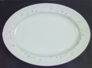 Salem Spring Blossom 14 Oval Serving Platter, Fine China Dinnerware   Pink Flor