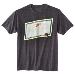 Miller High Life Wrapped Logo Mens Graphic Tee   Charcoal M