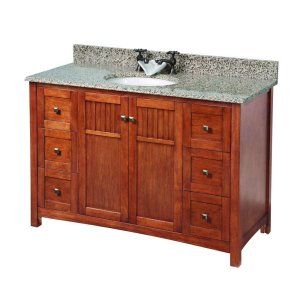Foremost KNCAMO4922D Knoxville 49 Vanity in Nutmeg with Granite Top
