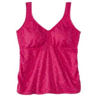 Womens Plus Size Crochet Tankini Swim Top   Fire Red 20W