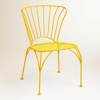 Golden Rod Yellow Cadiz Metal Chairs, Set of 2   World Market