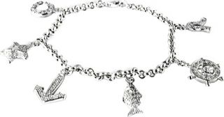 Womens Casual Barn CJT001   White Gold Plated Charm Bracelets