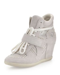 Bowie Mesh Panel Wedge Sneaker, White   Ash