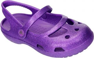 Girls Crocs Shayna Hi Glitter Mary Jane   Neon Purple Casual Shoes
