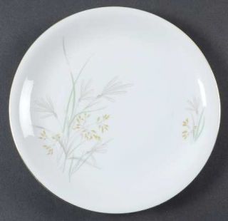 KPM 606 (White,Gold Trim) Salad Plate, Fine China Dinnerware   Yellow&Gray Wheat