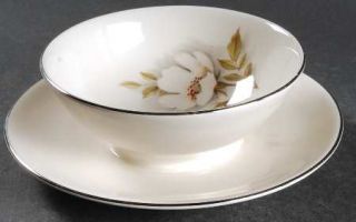 Nancy Prentiss Ivory Rose Gravy Boat with Attached Underplate, Fine China Dinner