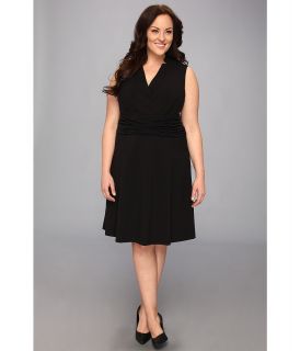 Calvin Klein Plus Ruched Waist Dress Womens Dress (Black)
