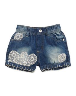 Lace Patch Denim Shorts, 2T 4T
