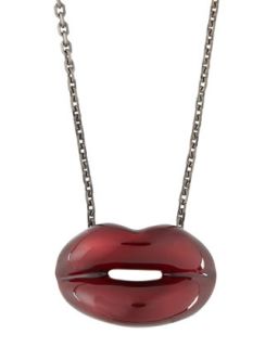 HotLips Pendant Necklace, Black Cherry