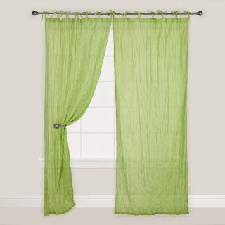 Green Crinkle Voile Curtain   World Market
