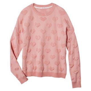 Xhilaration Juniors Textured Sweater   Coral XXL