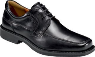 Mens ECCO Seattle Apron Toe Tie   Black Capital Moc Toe Shoes