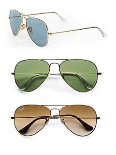 Ray Ban Original Aviator Sunglasses/Gold   Green