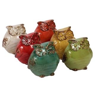 Urban Trends Collection 5 inch Ceramic Owls (set Of 6)