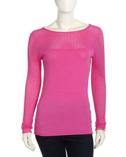 Versailles Open Knit Combo Top, Orchid