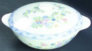 Royal Doulton Coniston Round Covered Vegetable, Fine China Dinnerware   Blue Flo
