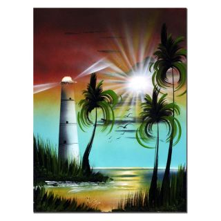 Trademark Global Inc Lighthouse at Sunset Canvas Art by Conrad Multicolor  