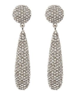 Rhinestone Pave Exclamation Earrings, Silver