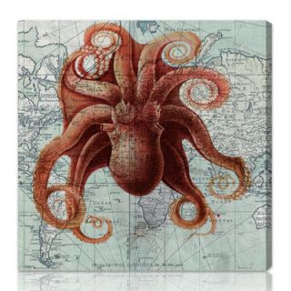 Oliver Gal Octopus Graphic Art on Canvas 10136 Size 12 x 12