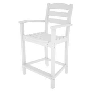 POLYWOOD La Casa Cafe Recycled Plastic Counter Height Arm Chair   TD201BL