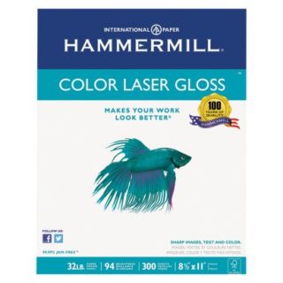 Hammermill Color Laser Gloss Paper, 94 Brightness, 32 lb   White (300 Sheets
