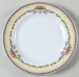 Victoria (Czech) Dorset Salad Plate, Fine China Dinnerware   Pink Rose Urns, Blu