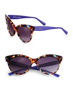 Dior Plastic Cats Eye Sunglasses   Tortoise Blue