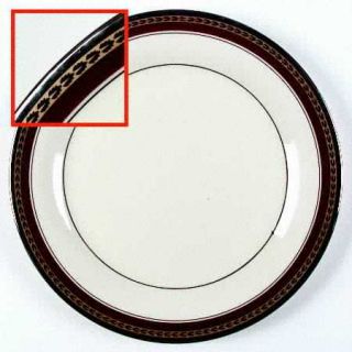 Pickard Chateau Dinner Plate, Fine China Dinnerware   Maroon Band,Platinum Leave