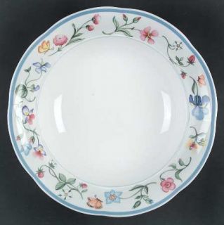 Villeroy & Boch Mariposa Round Shallow Bowl, Fine China Dinnerware   Flowers/But