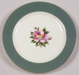 Homer Laughlin  Empire Green Dessert/Pie Plate, Fine China Dinnerware   Green Ri