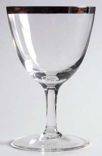 Unknown Crystal Unk7335 Cordial Glass   Wide Platinum Band On Bowl, Smooth Stem