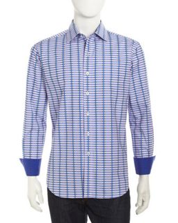 Long Sleeve Print Sport Shirt, Lavender