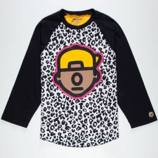 Cheetah Raglan Mens T Shirt Black In Sizes Large, Small, X Large, Mediu