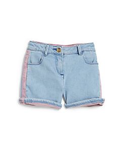 Little Marc Jacobs Girls Colorblock Denim Shorts   Light Blue