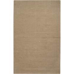 Hand crafted Beige Solid Casual Wool Callery Rug (76 X 96)