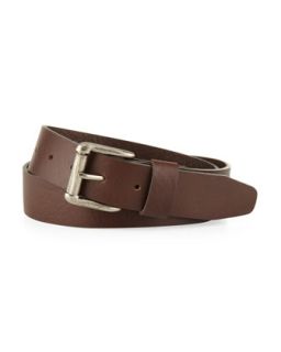 Pebbled Leather Belt, Brown