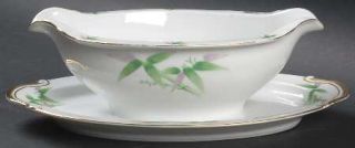 Orion (Japan) Ori5 Gravy Boat with Attached Underplate, Fine China Dinnerware  