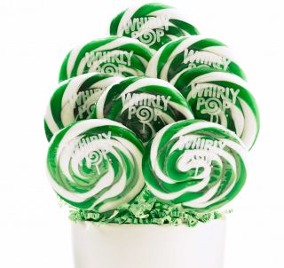 Green and White Whirly Pops