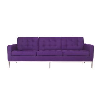 Lorane Modern Style Purple Wool Button tufted Sofa