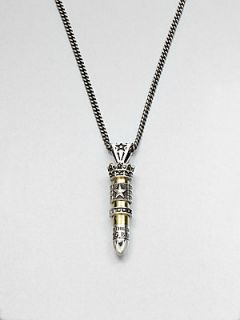 King Baby Studio Sterling Silver & Brass Bullet Necklace   Silver