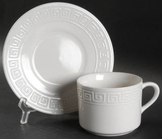 Lynns China Sigma Flat Cup & Saucer Set, Fine China Dinnerware   Palladium,All