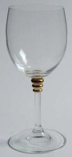 Unknown Crystal Unk9900 Wine Glass   Clear Bowl,Gold Wafer Stem