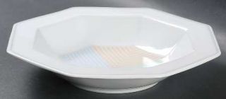 Mikasa Kaleidoscope Rim Soup Bowl, Fine China Dinnerware   Octagonal,Peach,Aqua,
