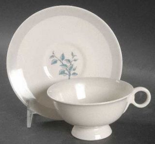 Frederik Lunning Frl1 Footed Cup & Saucer Set, Fine China Dinnerware   Gray Bord