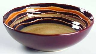 Retroneu Waves Soup/Cereal Bowl, Fine China Dinnerware   Brown,Caramel & Tan Wav